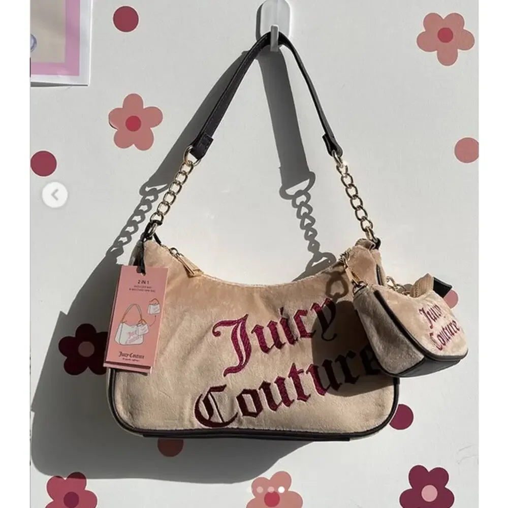 Juicy Couture Better Together Y2K Beige‎ Velvet Hobo Bag Set Limited Edition